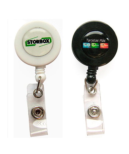 Sujetador Retractil Con Cupula “Yoyo” Con Sticker Impreso A Full Color